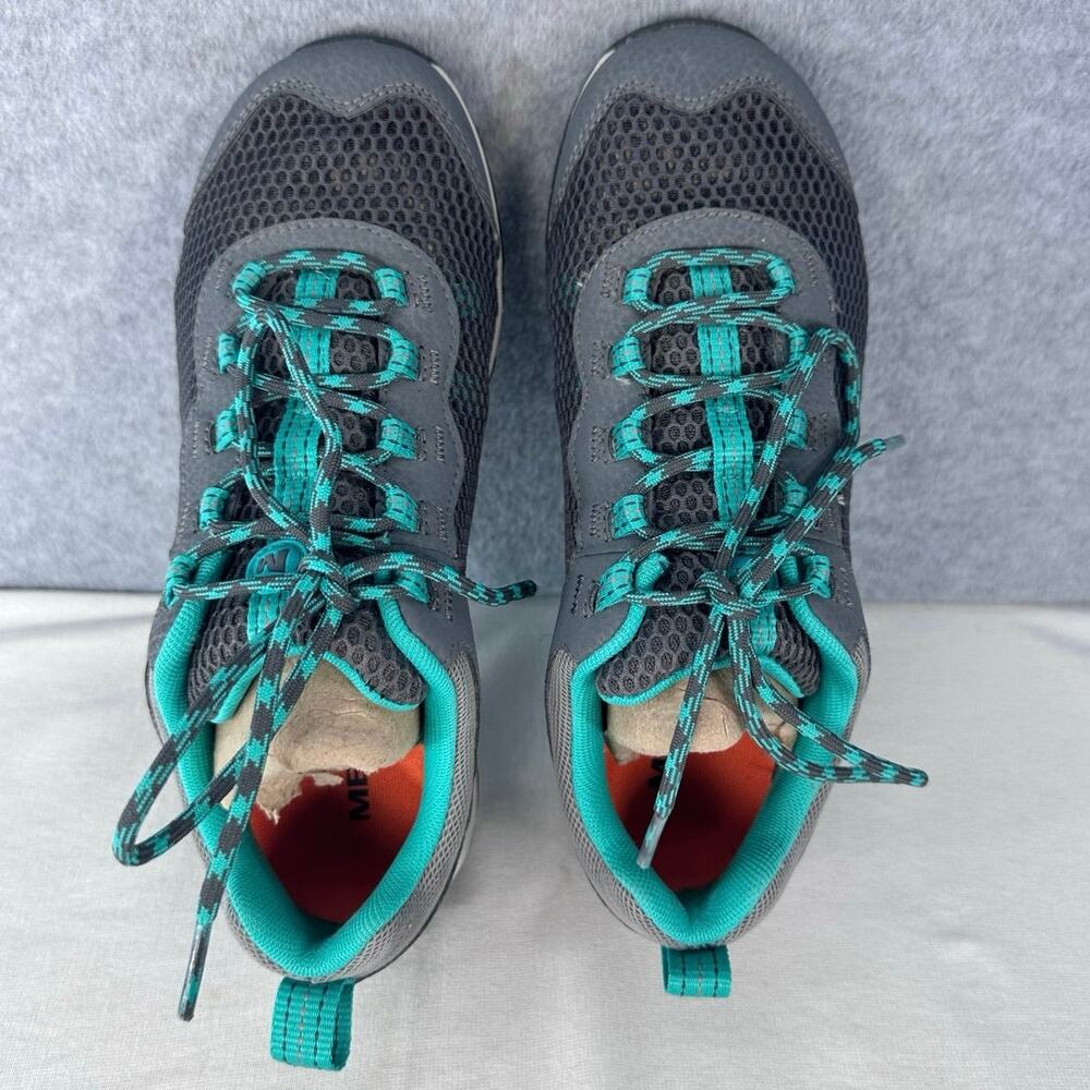 Merrell Women's sz 6 Riverbed Trail Mesh Hiking Shoe Teal Grey Outdoors Water - Picture 2 of 9